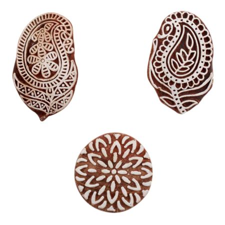 Set of 3 Piece New Mix Wooden Printing Blocks